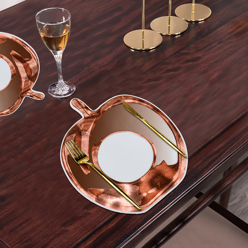 Rose Gold Flower Shape Irregular Eco PVC Placemats For Dinning Table