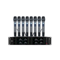 Système de microphone sans fil professionnel UHF 8 canaux avec 8 micros portatifs pour spectacles sur scène, conférences, hôtels