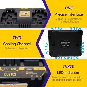 Remplacement <span class=keywords><strong>Urun</strong></span> 2 canaux pour remplacement du chargeur Dewalt pour batterie Dewalt 20v perceuse sans fil chargeur de batterie pour outil électrique - Product Image 6
