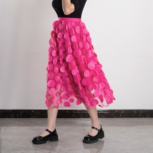 Jupes en tulle à pois au design 3D rétro gothique pour femmes, collection Printemps-Été 2026, taille haute élastique, longueur midi, style <span class=keywords><strong>tutu</strong></span> - Product Image 4