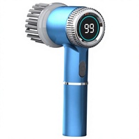 Brosse de nettoyage électrique rechargeable avec écran LED numérique, 5 têtes interchangeables, nettoyeur sans fil pour baignoire, carrelage, sol, douche