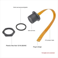Connecteur étanche avec interface SIM fileté, fente pour carte téléphonique, câble d'extension FPC ultra-plat IP67