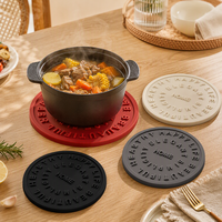 Set de table en silicone personnalisé avec logo, résistant à la chaleur, antidérapant, avec relief 3D, pour table à manger, cuisine, maison, hôtel