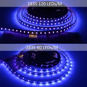 แถบไฟ Led UV 12V 5050 2835 SMD,เทปไฟอัลตราไวโอเลต LED สีม่วงยืดหยุ่นไดโอดกันน้ำริบบิ้น Led สำหรับ DJ เรืองแสง