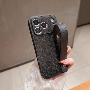 Étui en cuir scintillant avec petite sangle, découpes précises, protection intégrale, antichute, compatible avec l'iPhone 17 Pro Max - Product Image 2