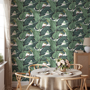 Carta da Parati Adesiva Personalizzata con <span class=keywords><strong>Foglie</strong></span> di Banana Tropicale, Adesivo Murale Botanico Rimovibile in Vinile per Decorazione Casa - Product Image 4