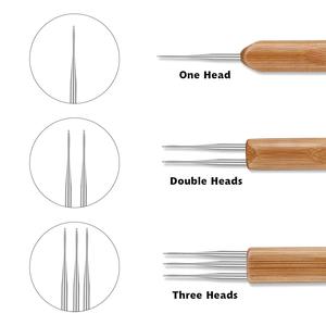 Aiguilles à dreadlocks style 1-3 crochets, aiguilles à <span class=keywords><strong>crochet</strong></span> en bambou naturel, outil de tressage pour cheveux - Product Image 5