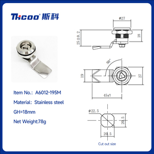 Bền Chống Trộm Thép Không Gỉ 304 <span class=keywords><strong>Key</strong></span> Khóa Đánh Bóng Kết Thúc Đôi <span class=keywords><strong>Bit</strong></span> Quý Lần Lượt Với Tam Giác Vuông Hex Cam Khóa - Product Image 6