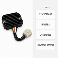 Motorcycle Rectifier Regulator GY6 12V 5 Wires Voltage Regulator Universal Fit for Scooter a Grade Replacement Parts