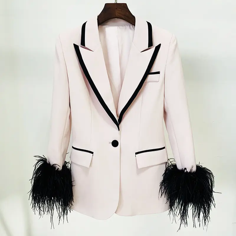 Áo Khoác Blazer Nữ Thiết Kế Thời Trang Hiệu Kimshein H3306 Áo Blazer Và Áo Khoác Nữ Dài Tay Cổ Chữ V Bên Hông Màu Đen Văn Phòng