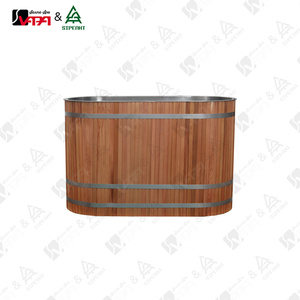 Baignoire <span class=keywords><strong>de</strong></span> trempage froid commerciale Vapasauna, ovale, en acier inoxydable, avec <span class=keywords><strong>armoire</strong></span> en cèdre rouge, sans refroidisseur, <span class=keywords><strong>pour</strong></span> usage extérieur - Product Image 5