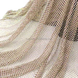 SS12 New Design Stretch Rhinestone Mesh Fabric Crystal Glass Rhinestone Strong Mesh Fabric For Cloth