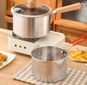 <span class=keywords><strong>Casserole</strong></span> en acier inoxydable avec couvercle en verre et panier passoire à pâtes - Ensemble <span class=keywords><strong>de</strong></span> 3 casseroles multifonctionnelles pour la cuisine à domicile - Product Image 6