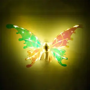 2023 Hotsell Nieuwe Technologie Elektrische Diy Vlindervleugels Meisjes Vlinder Engel Vleugel Kostuum Set Podium Rekwisieten Lichtgevende Feeënvleugels