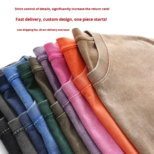 เสื้อยืดโอเวอร์ไซส์สไตล์วินเทจผ้าสโตนวอชสำหรับผู้ชาย ผ้าคอตตอนหนา 230 กรัม พิมพ์ลาย DTG เสื้อเปล่าแนวสตรีทแวร์ทรงไหล่ตก - Product Image 2