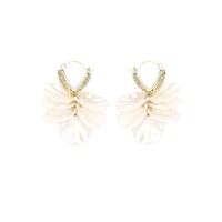 Anting Rumbai Bunga JinSpark 'Shell Bloom' Berlapis Emas 18K, Perhiasan Elegan Bergaya Peri