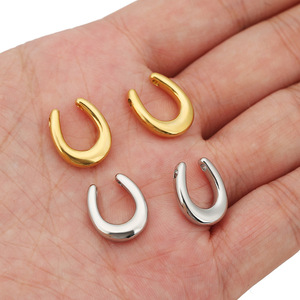 Pendentif fer à cheval en forme de U en acier inoxydable, demi-lune plaqué or pour la fabrication de colliers, accessoires de bijoux DIY - Product Image 4