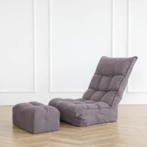 MOQ Rendah Satu Kursi Mudah Dibawa Penutup Sofa Peregangan Kursi Kerajaan Set untuk Furnitur Ruang Tamu Sofa Tunggal dengan Pouf