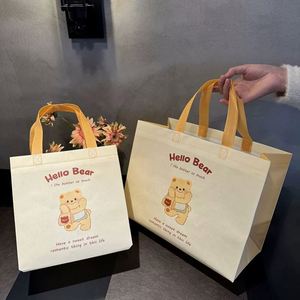 Bolsas de Compras de Tela No Tejida Rosa Impermeable para Uso Diario y Bolsos con Logotipo Personalizado - Product Image 1