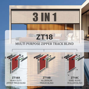 Motorized Vertical Modern Fabric Outdoor Zipper Track <strong>Roller</strong> Blind Windproof Waterproof Built-In Installation Plain Technique - Product Image 6