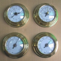THBC9193 Copper-cased Mechanical Marine Weather Station Kit with Thermometer Hygrometer Barometer Timekeeping Function