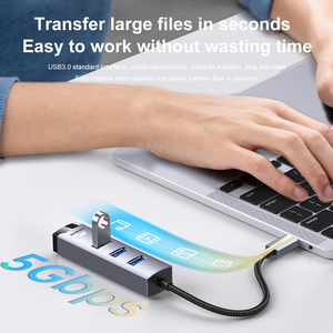 อะแดปเตอร์ Mindpure Dual Adapter USB C เป็นฮับอีเธอร์เน็ต พร้อมพอร์ต Gigabit Ethernet Network RJ45 LAN และพอร์ต USB 3.0 จำนวน 3 พอร์ต ความเร็ว 1000Mbps สำหรับ MacBook/iPad - Product Image 4