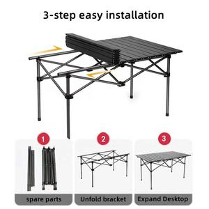 Mesa de camping plegable de Metal pesado portátil multifuncional, mesa de jardín con bolsa portátil adecuada para Camping Picnic Party - Product Image 5