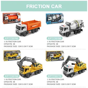 EPT Diy Light Sound Friction Cars Construction Truck Vehicles Transmixer Mixer Toy Cement Mini Kids Concrete Mixer Truck Toy