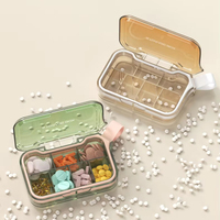 Boîte de rangement pour pilules quotidienne, portable, étanche, en silicone et plastique ABS, avec 4 compartiments, pour médicaments et vitamines