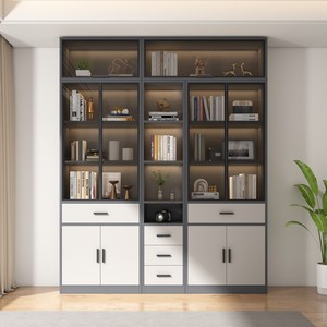 Tủ hồ sơ tiếp nhận sang trọng QATAR 3 ngăn kéo văn phòng Tủ Sách gỗ lưu trữ nội các - Product Image 3