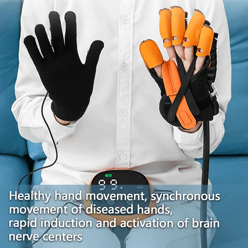 Hand rehabilitation roboter handschuhe Finger training Schlaganfall-Hands chiene zur Schlaganfall wiederherstellung mit 5 Trainings modi und Hand heizung