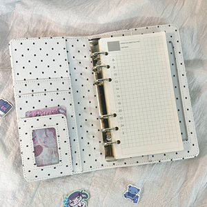 Cuaderno de Hojas Sueltas A6 con Cubierta de Tela con Estampado de Puntos al Estilo Coreano, Cuaderno de Alta Calidad para Hacer Manualidades, Diario Portátil - Product Image 4