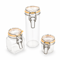 Ensemble de jouets miniatures pour maison de poupée avec pot à bonbons en verre et bouteille vide - Parfait pour la décoration de maison de poupée