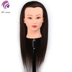 دمية لعبة دمية على شكل رأس دمية مع أذنين من شعر إنسان 100% لعبة مانيكان على شكل رأس مانيكان للبيع