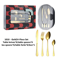 Ensemble de couverts en acier inoxydable poli miroir durable Dingyong OEM/ODM, 24/36 pièces, couteau, fourchette, cuillère, boîte cadeau, usage domestique, choix de cadeau