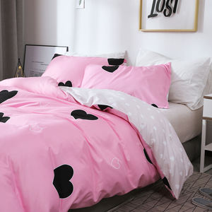 Ensemble de literie imprimé coeur rose Ensemble de housse de couette respirante douce de qualité supérieure - Product Image 3