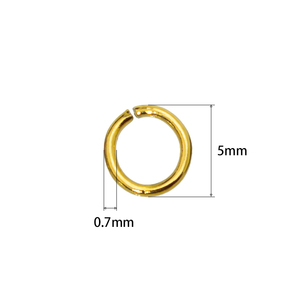 Anillos abiertos de acero inoxidable, 5x0,7mm, conectores para hacer joyas, joyería, hebilla de círculo de Metal, anillo redondo - Product Image 4