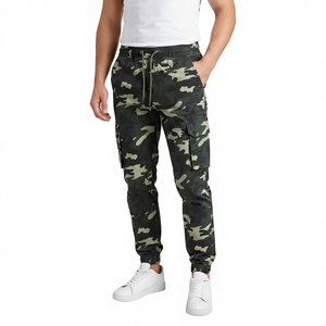 Pantalons cargo pour hommes fabriqués par OEM, multi-poches, tissus camouflage tissés, logo de marque personnalisé imprimé, streetwear tendance - Product Image 1