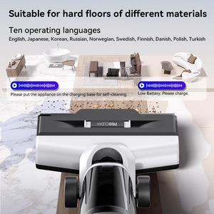 Proclean Chất lượng cao 10 ngôn ngữ giọng nói nhắc nhở không dây ướt và khô Máy hút bụi tự làm sạch máy giặt sàn cho nhà - Product Image 3