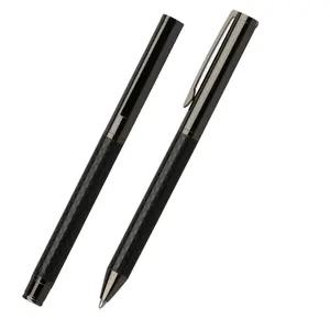 BECOL New Style 2 in 1 Kohlefaser-Signatur stift Metallstift-Kugelschreiber Benutzer definiertes Logo Kapazitiver Kugelschreiber für das Büro