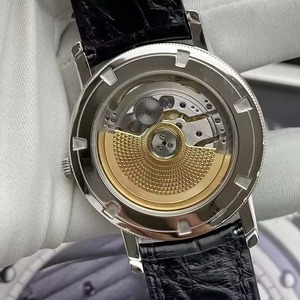 Montre de luxe pour homme avec index en diamant, cadran blanc, boîtier argenté, étanche, mécanique, petite seconde, date, nouvelle collection 2026 - Product Image 5