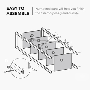 <span class=keywords><strong>VASAGLE</strong></span>-Estantería organizadora de 5 niveles con marco de metal, estantería de madera, estantería de almacenamiento de escalera independiente - Product Image 6