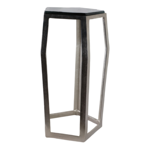 Tavolino d'appoggio in marmo con piano a forma di pentagono e struttura sottile, ideale per piccoli spazi e decorazioni per la casa - Product Image 2