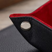 Plateau à dés hexagonal pliable en cuir PU et velours pour jeux de société DND, RPG de table et rangement de bureau