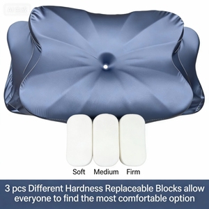 Almohada Cervical para Tracción, Estiramiento y Relajación, la Almohada <span class=keywords><strong>Perfecta</strong></span> para Dormir de Lado/Destruaño/ Boca Abajo, con 3 Bloques Reemplazables - Product Image 4