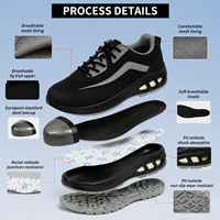 AOXIANG Chaussures de travail décontractées unisexe, tige en maille, semelle intermédiaire en PU, semelle extérieure antistatique, anti-perforation, confortables pour la construction et l'usine