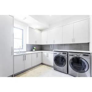 SYBELL HOMES prefab laundry room vanity cabinet laundry room base cabinets with countertop