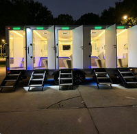 Toilettes mobiles préfabriquées avec douche et roues pour les chantiers de construction en montagne, toilettes mobiles amovibles