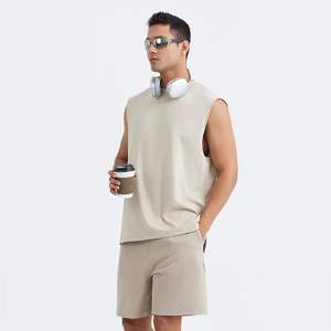 T013 Débardeur Homme Blanc Oversize Décontracté d'Été, Confortable, 100% Coton, Sans Manches, 240g, Tricoté, Personnalisable - Product Image 4