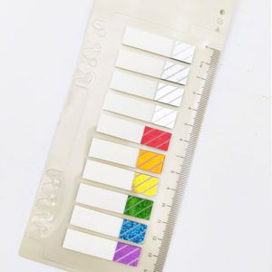 Pestañas Adhesivas Holográficas Morandi de PET, 200 Hojas, con Regla, Notas Adhesivas Semitransparentes para Uso Escolar/de Oficina - Product Image 6